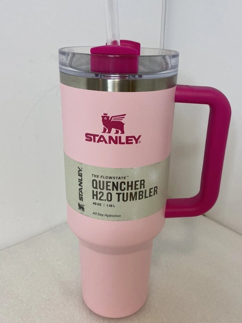 New Stanley FlowState Quencher H2.0 Tumbler 40 oz Flamingo Pink Barbie 💖